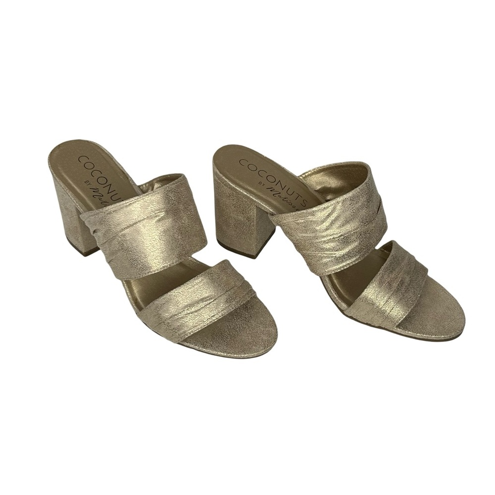 Coconuts by Matisse Gold Mules with Block Heel